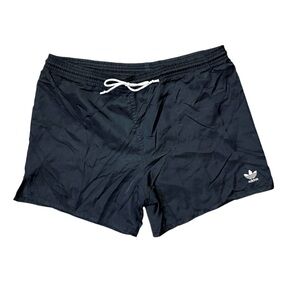 Vintage Adidas Mens Black Shiny Genoa Shorts Soccer Made In USA Size M